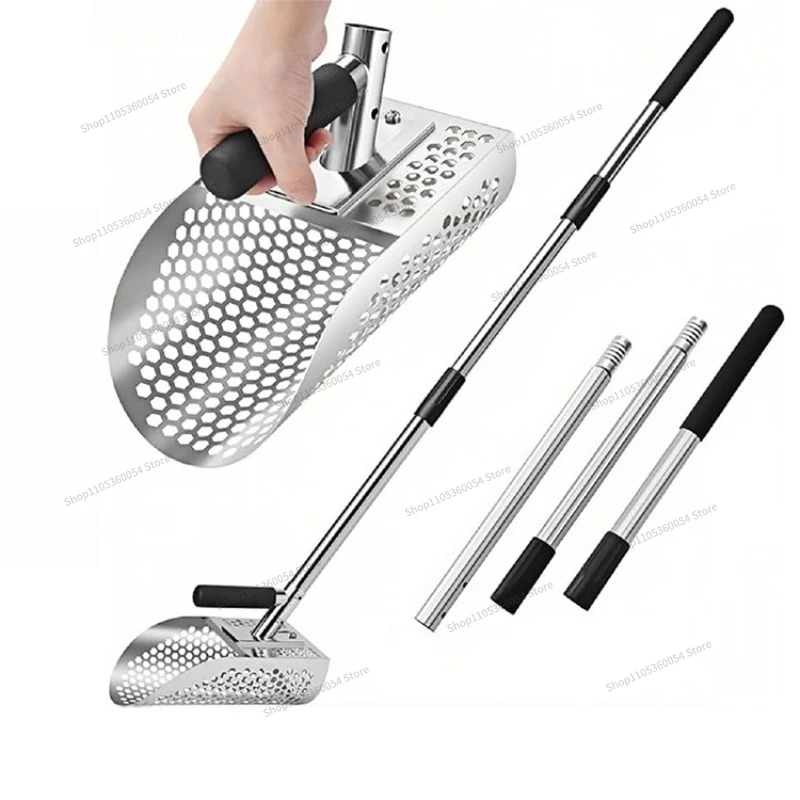 For removable long handle sand shovel stainless steel detection sand shovel garden rake 8pcs