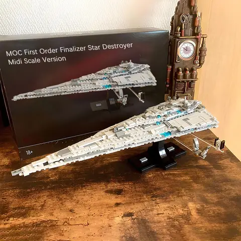Nuevo MOC Midi escala primer orden finalizador destructor de estrellas nave espacial bloques de construcción Spacepalne ladrillos DIY juguetes de montaje regalos