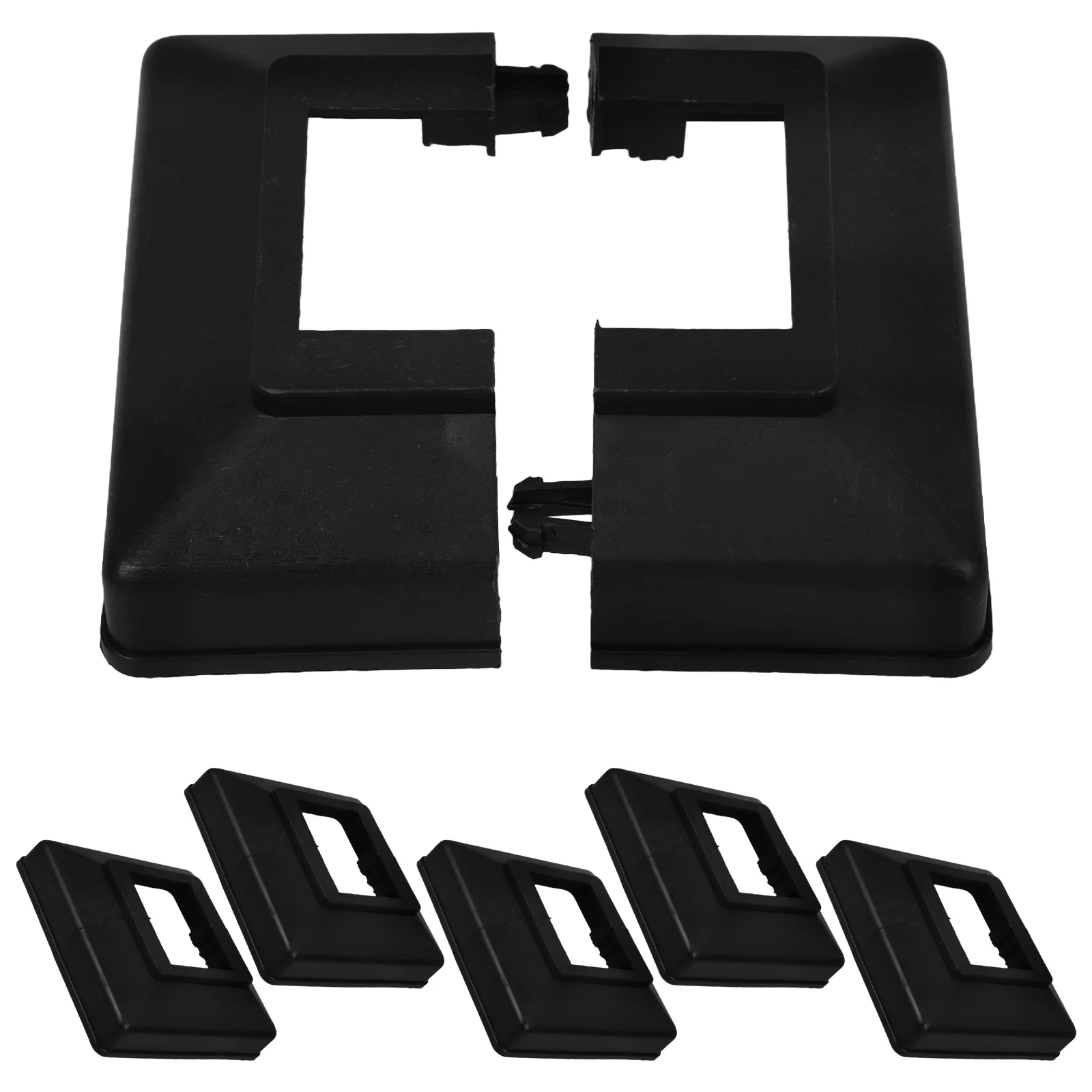 

6Pcs Split Style Vinyl Post Skirt Decorative Base Caps for Deck Railing Fence Post Covers Column Wraps for Porch