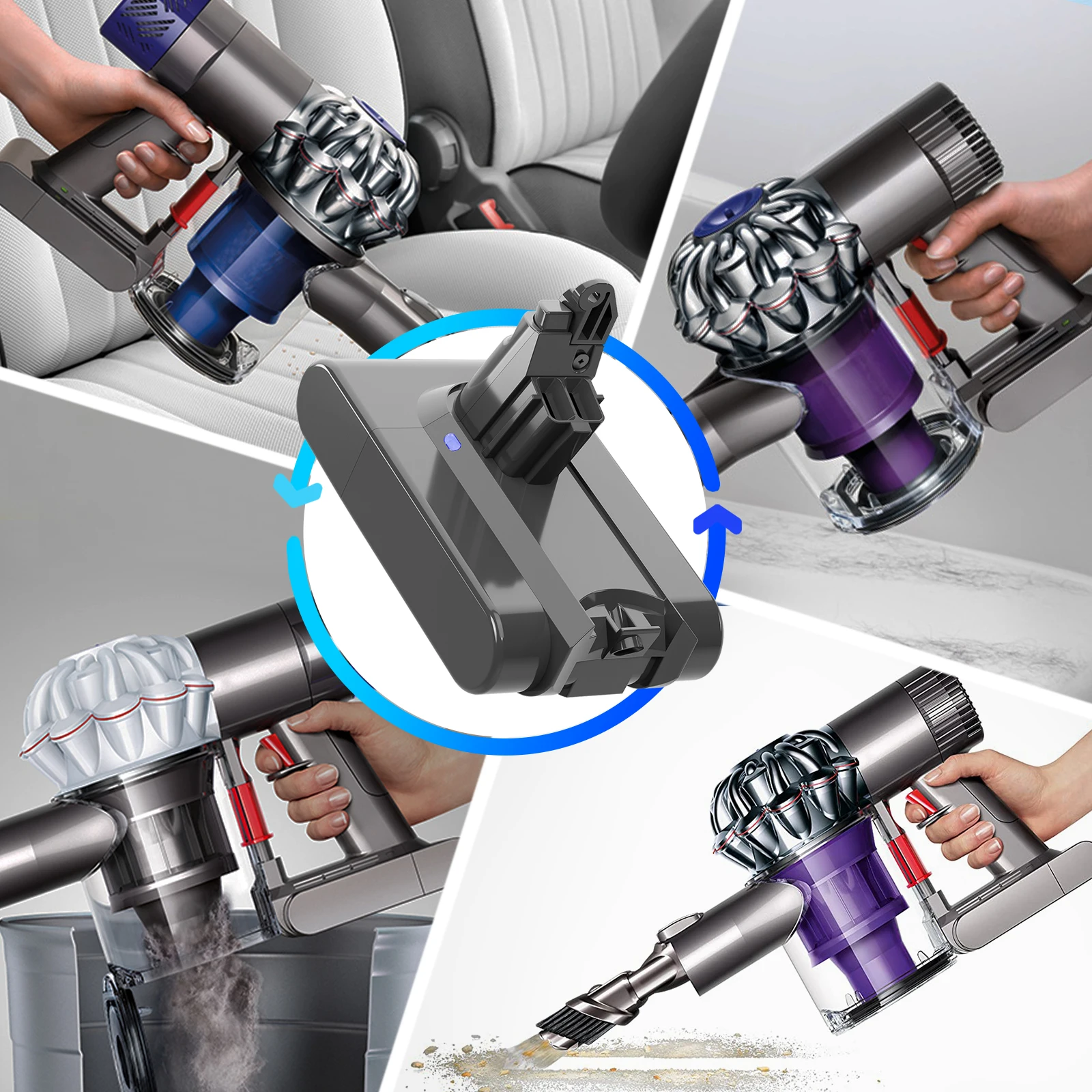 สำหรับ Dyson V6แบตเตอรี่เครื่องดูดฝุ่นแบตเตอรี่สำหรับ Dyson V6 Fluffy V6สัตว์ SV03 SV05 SV07 SV09 DC62 DC58 DC59 DC61 DC74 DC72