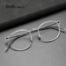 Retro Vintage Round Screwless Spectacles Titanium optical Glasses Frame Men Women myopia Prescription Eyeglasses frames eyewear