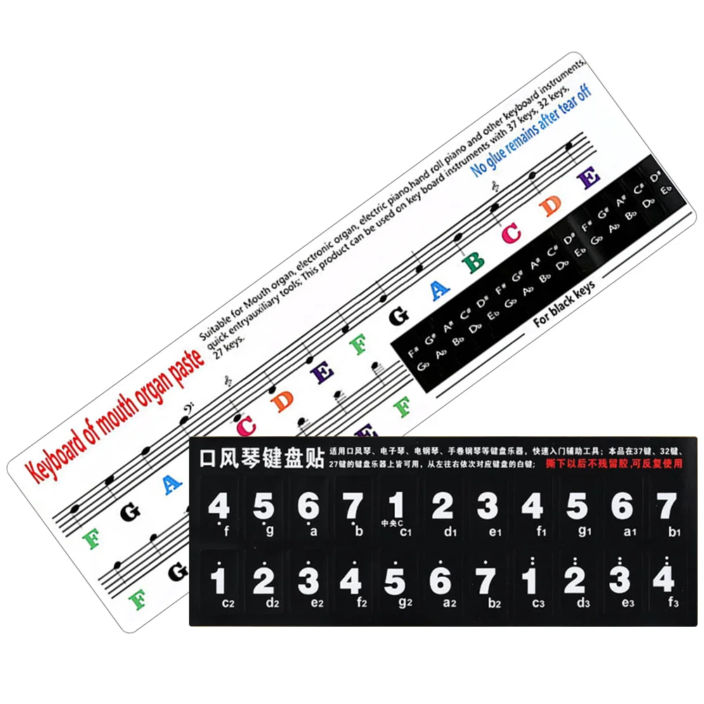 

2Pcs Melodica Keyboard Stickers Safe Durable Pitch Stickers Practice Keyboard Labels for Students Teachers Melodica Accessories