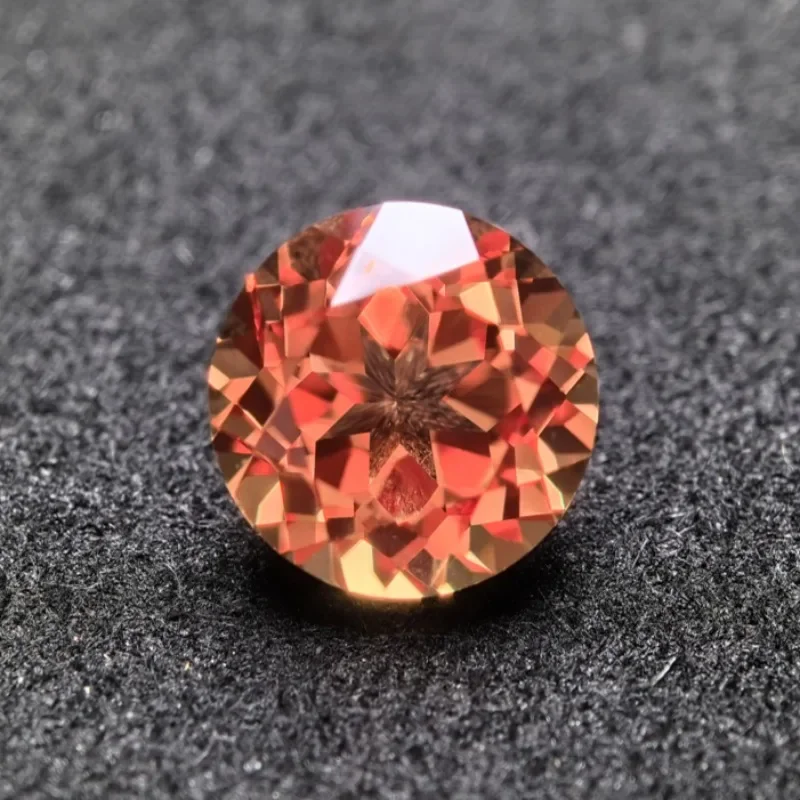 

Lab Grown Sapphire Round Shaped Orange Color Gemstone Beads for Charms DIY Earrings Pendant Making Selectable AGL Certificate