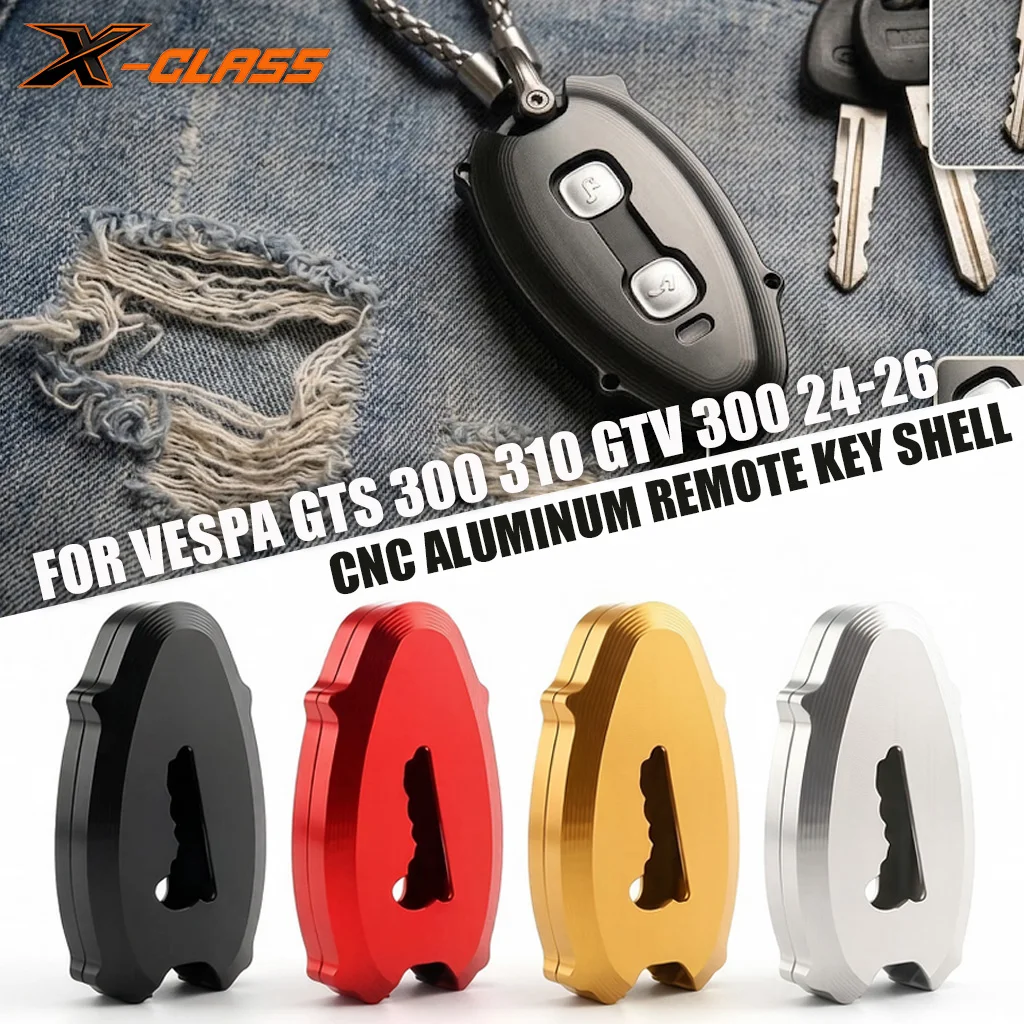 Image of Für Vespa GTS 300 310 GTV 2024-2026 CNC Aluminium Smart Fernbedienung Schlüsselanhänger Schutzhülle Gehäuse Super / Sport / Tech