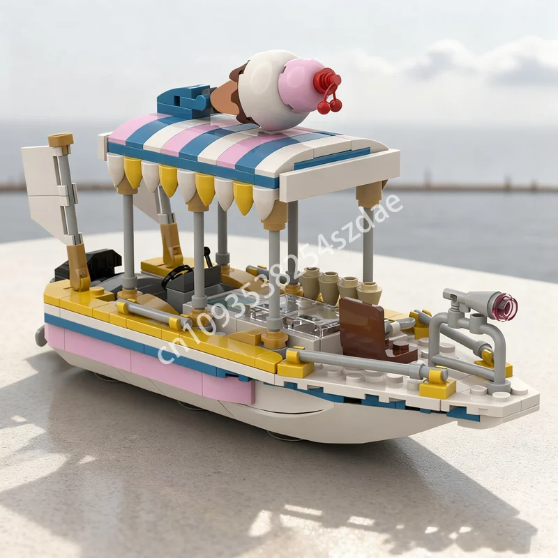 

275 шт. MOC лодка для мороженого город гаваническая модель строительные блоки архитектурная игрушка творческая идея образование Рождественский подарок кирпич для детей