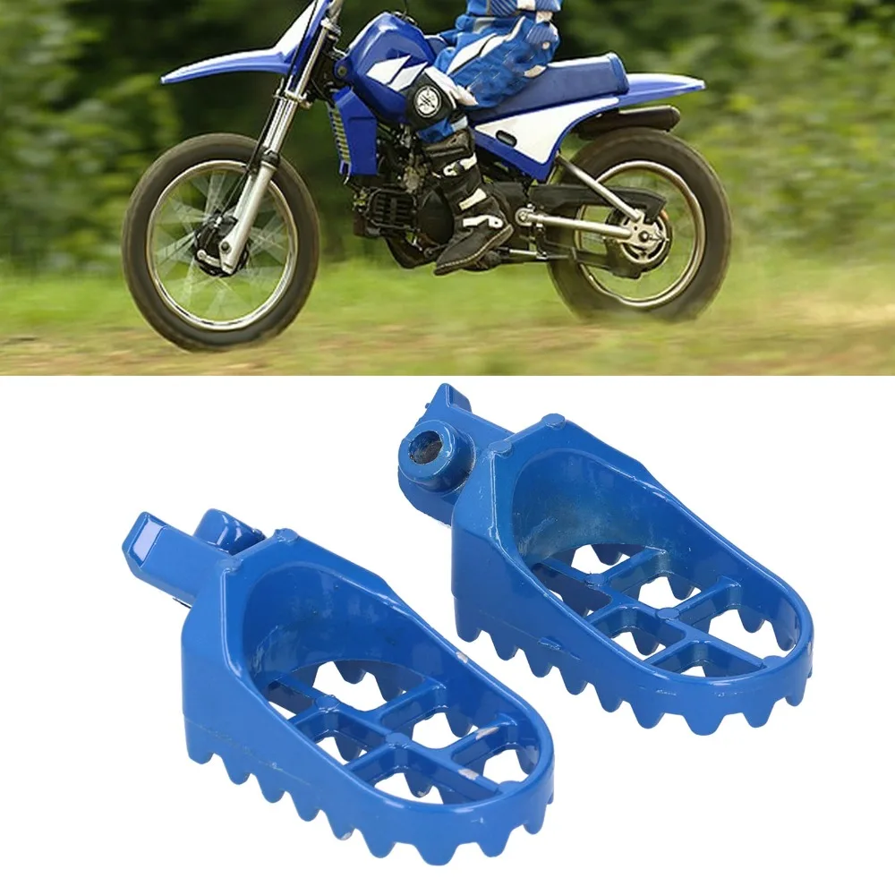 2PCS Blue Non Slip Foot Pegs Non Slip Surface Aluminum Material Aluminum Foot Pegs Replacement Fitment Aftermarket Foot Pegs