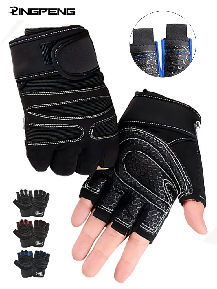 AliExpress NONE Workout Gloves for Men Women Half Finger Glove with Wrist Wrap for Sport Weight Lifting Training Bicycle Motorcyclist Gym Glove