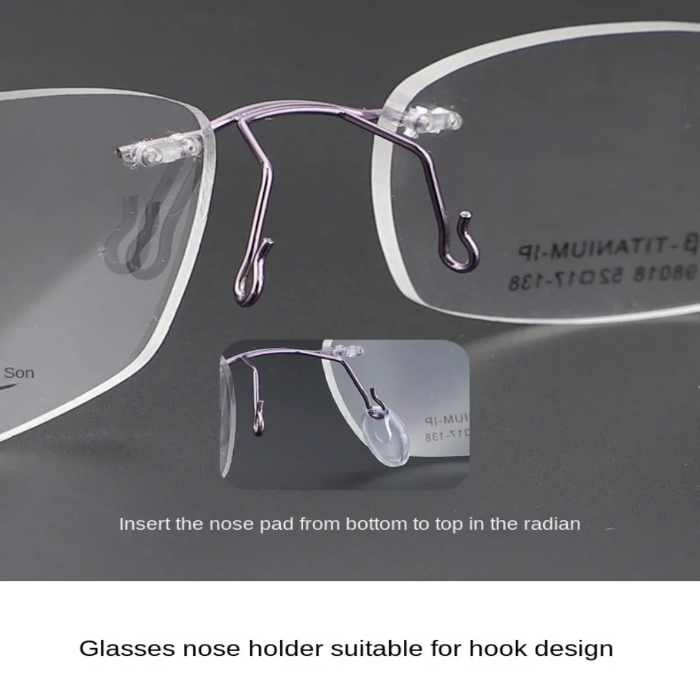 Clear Oval Eyeglass Nose Bracket, Óculos de sol Acessórios, Anti-Slip Insert Type, Transparente, Insert Type