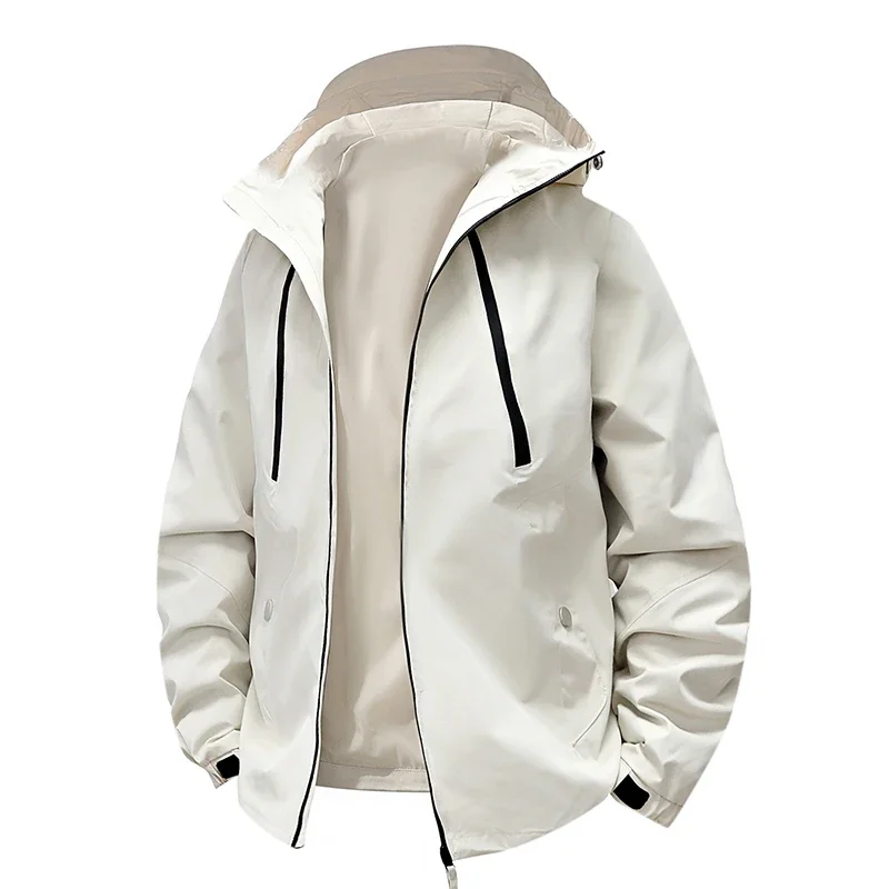 Gorasio Spring Autumn Winter Hong Kong Style Outdoor Windbreakers Couple Jackets Men's Trendy Casual Versatile Hooded Jackets