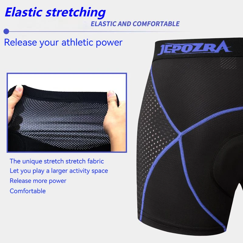 JEPOZRA Breathable Cycling Shorts for Men, 4D Gel Pad, Shockproof Bike Panties, Mountain Bike, Road Bike Underwear