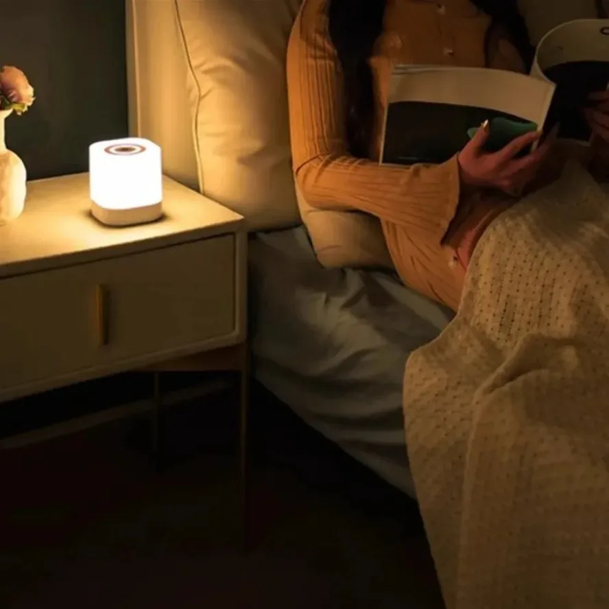 Luz Nocturna recargable para dormir, luz de lectura para el cuidado de los ojos, ambiente de dormitorio, luz de mesita de noche para dormir, batería