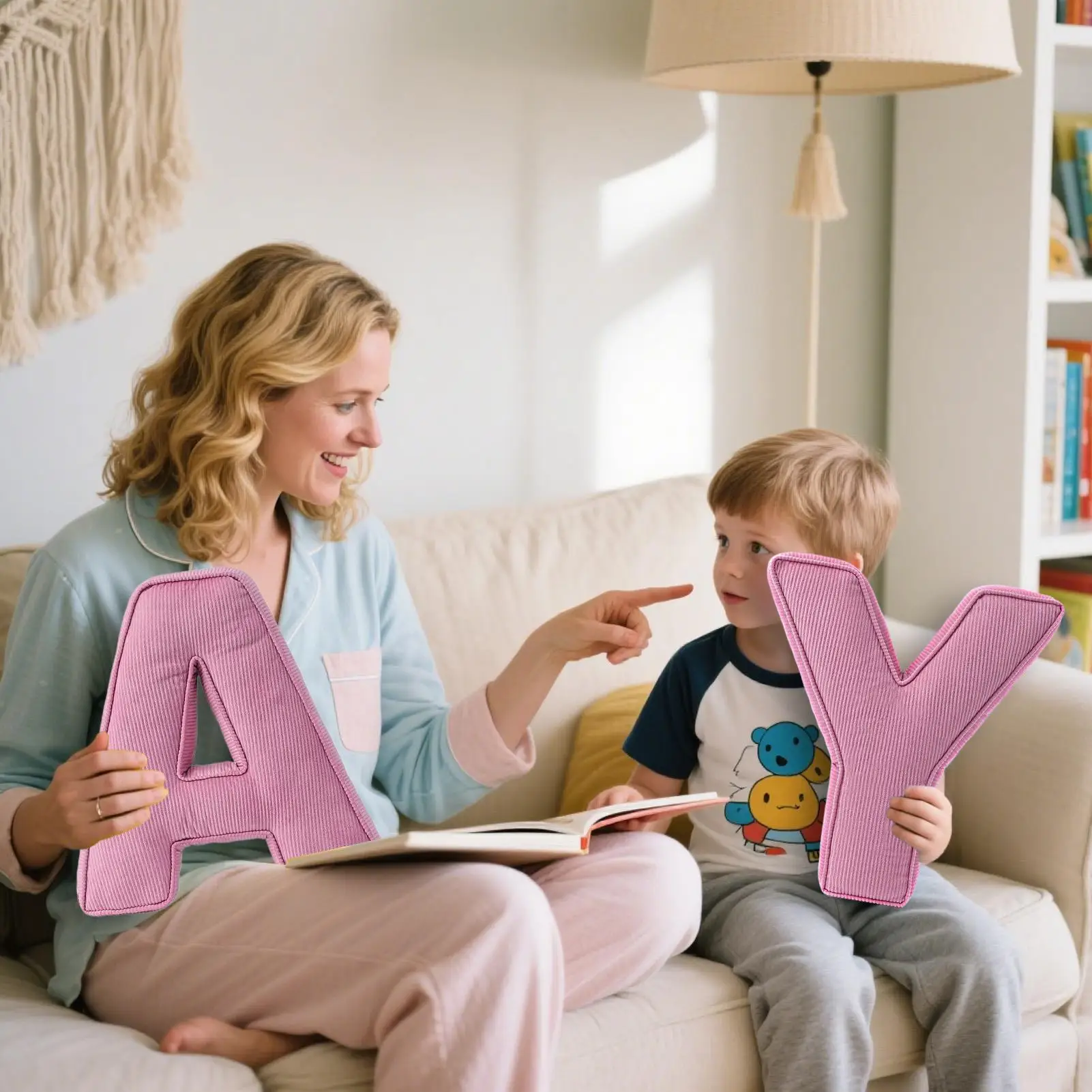 

Letter Shaped Plush Toys Alphabet Throw Pillow Sofa Decorative Accent Pillow Stuffed Cushion Nursery Decor Birthday Gift