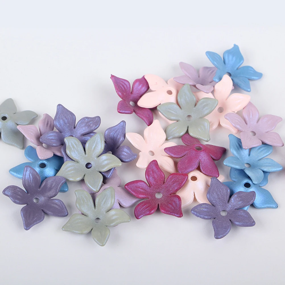 

1400pcs Acrylic Flower Accessories Premium Color Long Time DIY Craft Bride Jewelry Headpiece Gifts Friends Five Petals Spacer