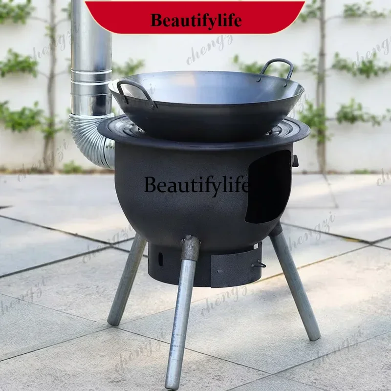 Outdoor Camping Fire Pits Portable Wood Burning Stove with Grill Stand Heating Brazier for Backyard Patio Hiking Travel