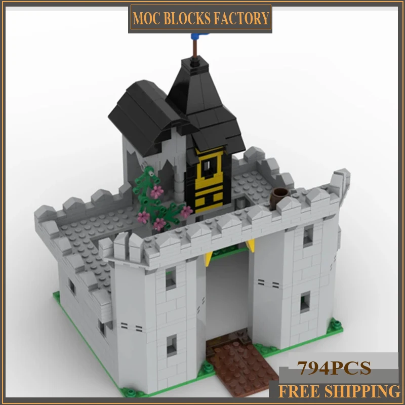 

Medieval Castle Model Moc Building Bricks Black Falcon's Fortress Technology Modular Blocks Gift Christmas Toy DIY Sets Assembly