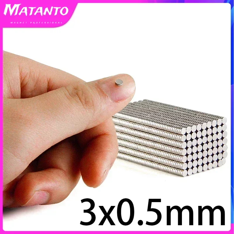 

200/500/1000/2000PCS 3x0.5mm Disc Bulk Sheet Neodymium Magnet Small Round Powerful Magnets Rare Earth Magnets Magnet Accessories