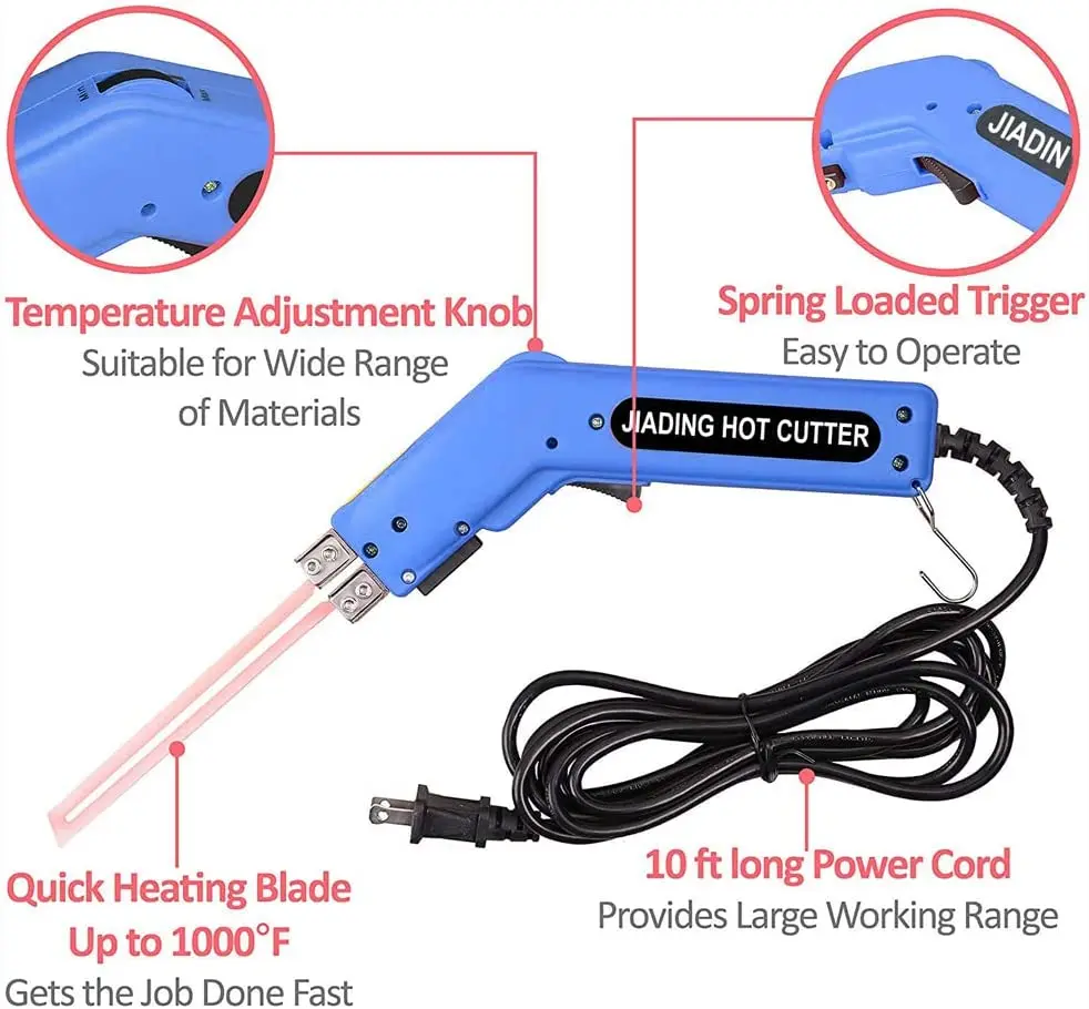 190W Electric DIY Hot Knife Tool Set Large Slotting Board Foam Cutter Kit With Polyester Sponge & Rubber Blade