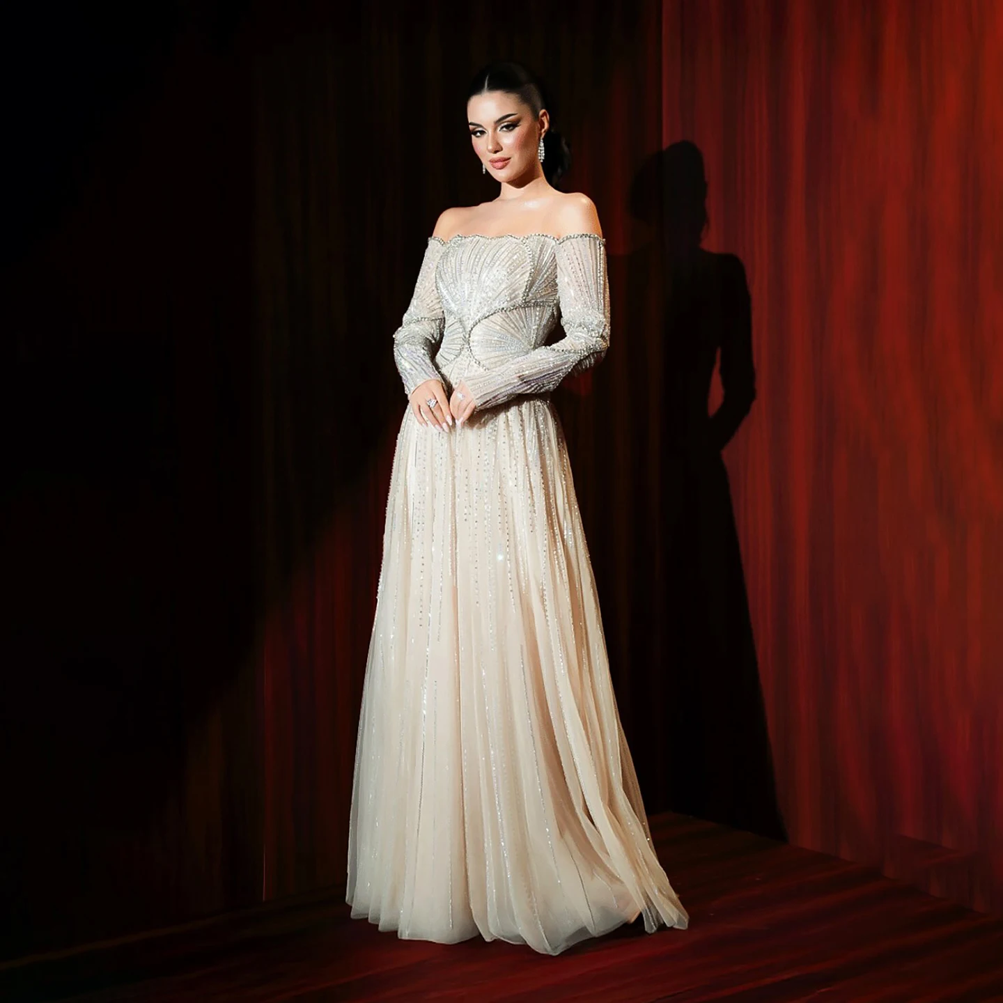 Serene Hill Evening Dress LA73333 Luxury Beige Arabic Dubai Famous Designer  A-Line 2026 For Wedding Party Customized - AliExpress 320
