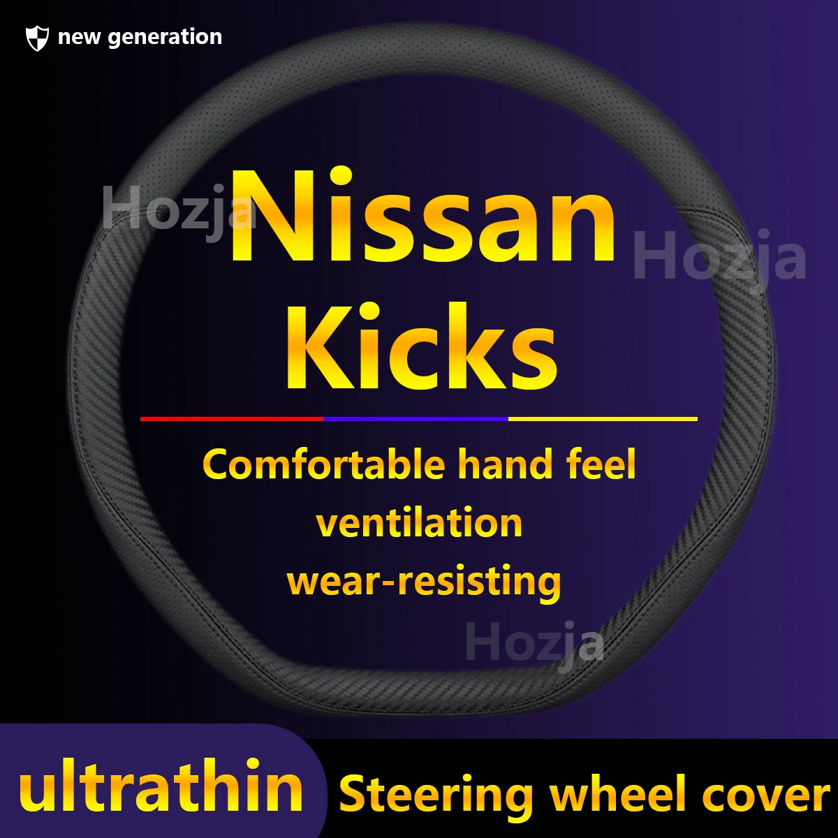 

Leather Car Steering Wheel Cover For Nissan Kicks 2025 2017 2021 2022 2023 Carbon Fiber Auto Accessories