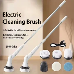 2000mAh 6 in 1 Electric Cleaning Brush Cordless Electric Rotary Cleaning Brush Shower Cleaning Brush Kitchen Bathroom