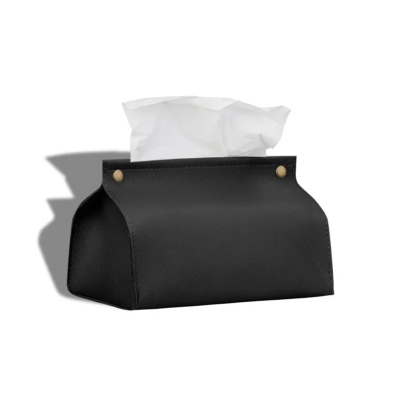 Tissue Bag PU Leather Napkin Holder Foldable Tissue Box Home Office Waterproof Dustproof Storage Sundries Ontaine European Style