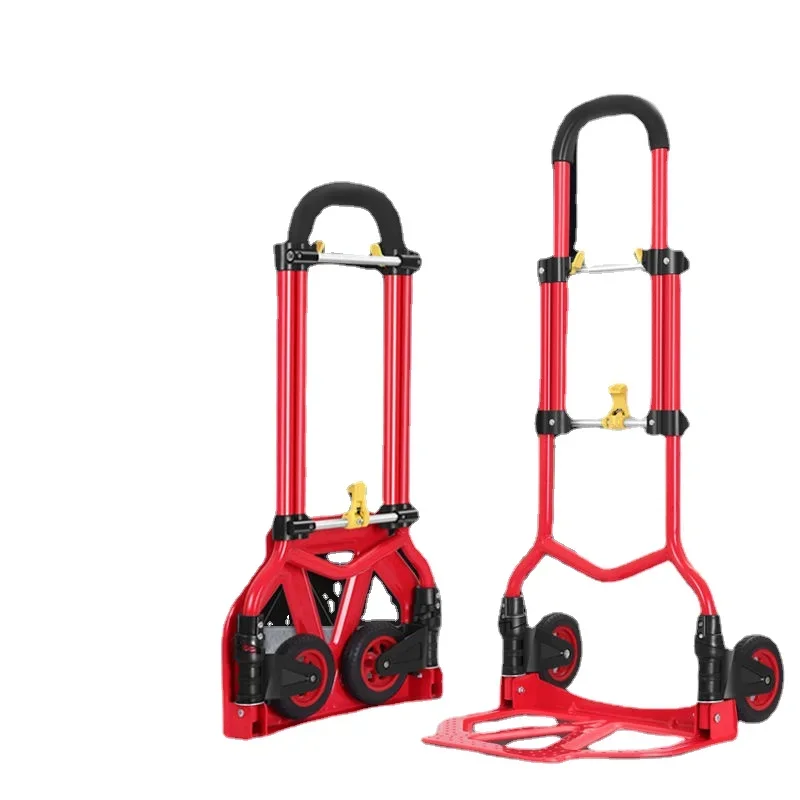 Strong Pole Folding Shopping Trolley Cart Durable Portable Collapsible Fold Up Dolly Bearing 200kg for Travel Luggage Carrier