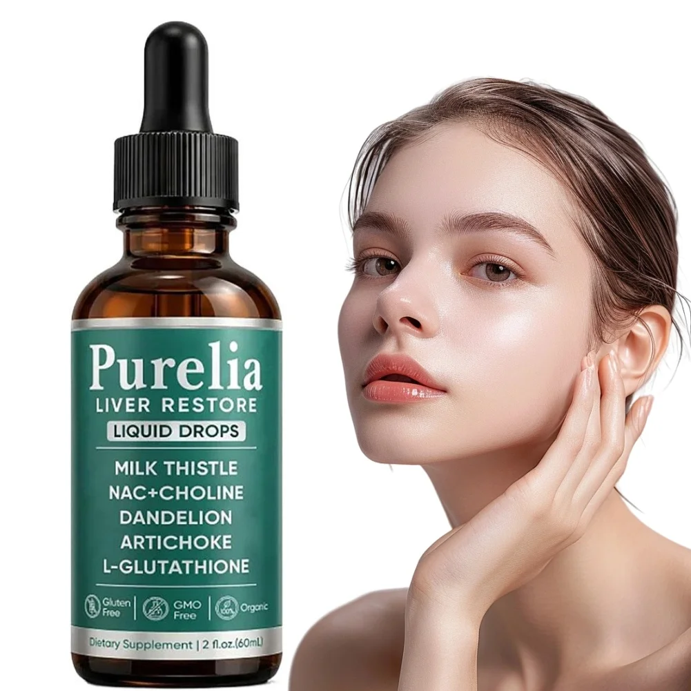 Milk Thistle Herbal Drops 60ml NAC Choline Dandelion Artichoke Glutathione Liquid Supplement for Adult Daily Wellness Routine