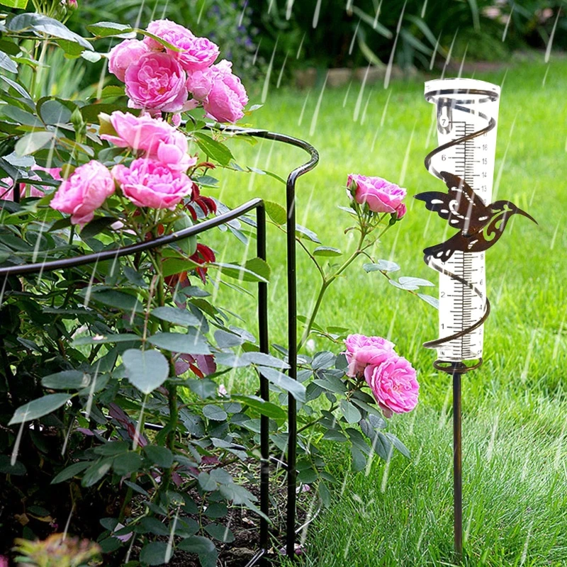 17.72'' Rain Gauge Outdoor Rain Gauges Rainwater Collector with Glass Tube for Home Garden, Yard, Patio Decoration Easy-to-Read