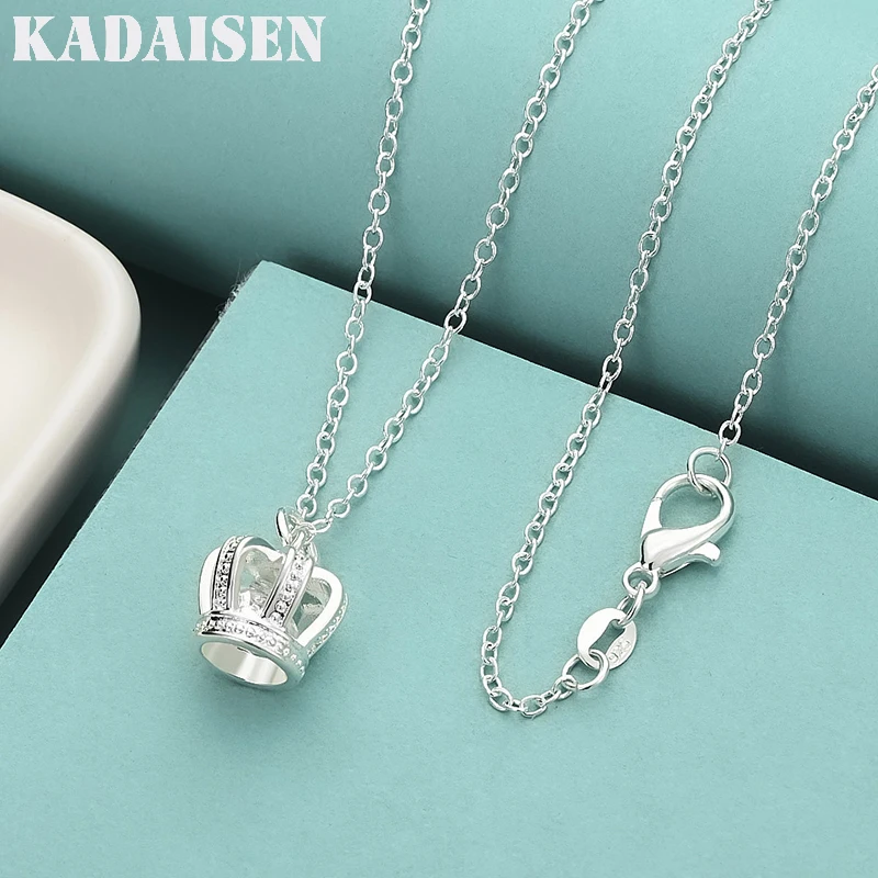 

Charms 925 Sterling Silver Crown Necklace For Women Lady Men DIY Valentine'S Day Is Suitable For Everyday Wear For A Girlfriend.