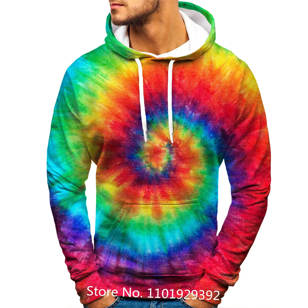 Fashion Creative Men Women 3d Rainbow Print Hoodie Casual Long Sleeve Sweatshirt Unisex Pullover