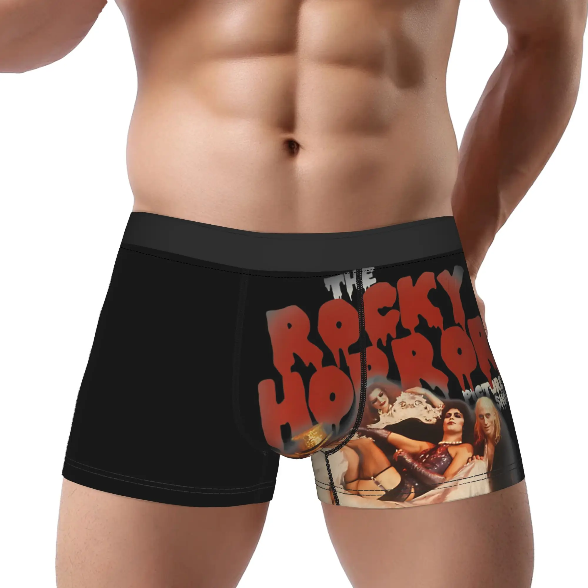 Group Shot Logo  The Rocky Horror Picture Show Underpants Homme Panties Men's Underwear Ventilate Shorts Boxer Briefs