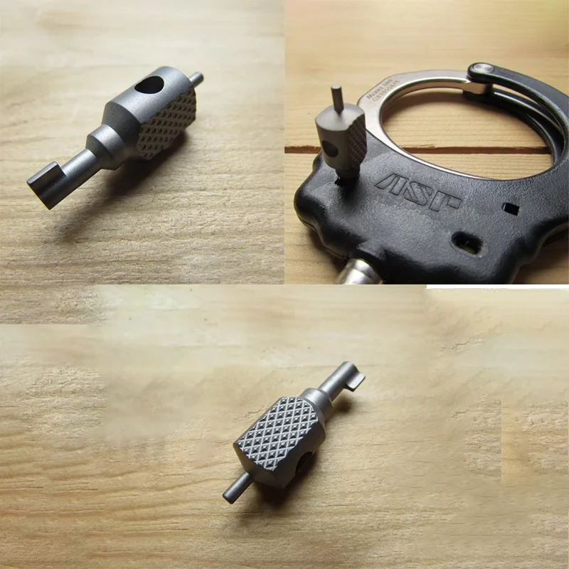 CNC Titanium Made ASP SW Smith Wesson Handcuffs Toy Knife Lanyard Paracord Bead EDC Tool Key Spanner Pendant