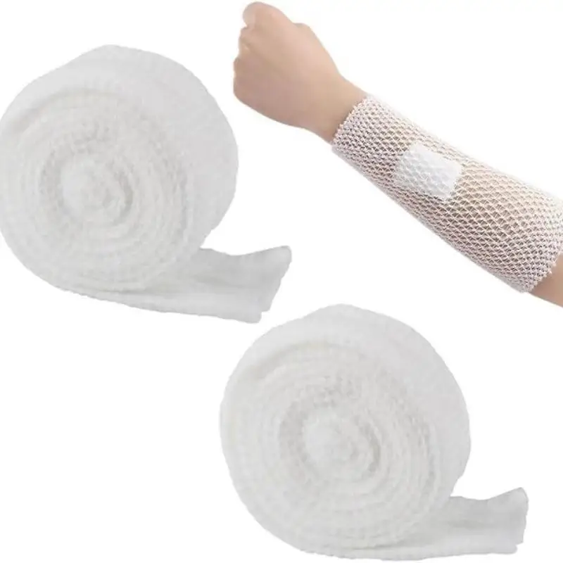 New 1Roll Mesh Tubing Tubular Gauze Fix Breathable Bandage Elastic Net Wound Dressing Net Tubular Bandage Retainer Adults Ankle