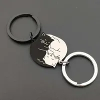 Couple Keychain Matching Cat Gift for Pet Lovers Cute Valentine's Day Jewelry  Black Cat Puzzle Pendant for Girlfriend Boyfriend