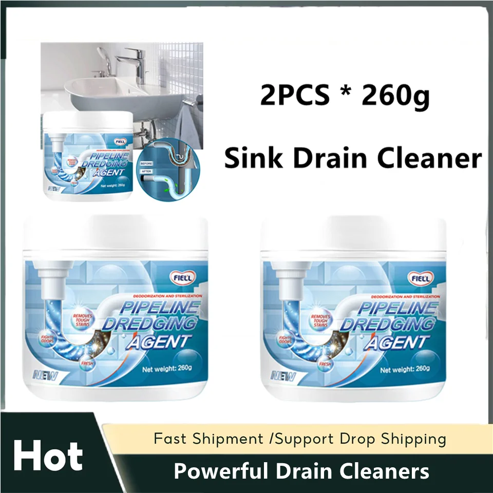 

2 шт. мощный агент для выемки труб очищает и очищает канализационную жир для волос растворяет блокирует безопасный и экологически чистый