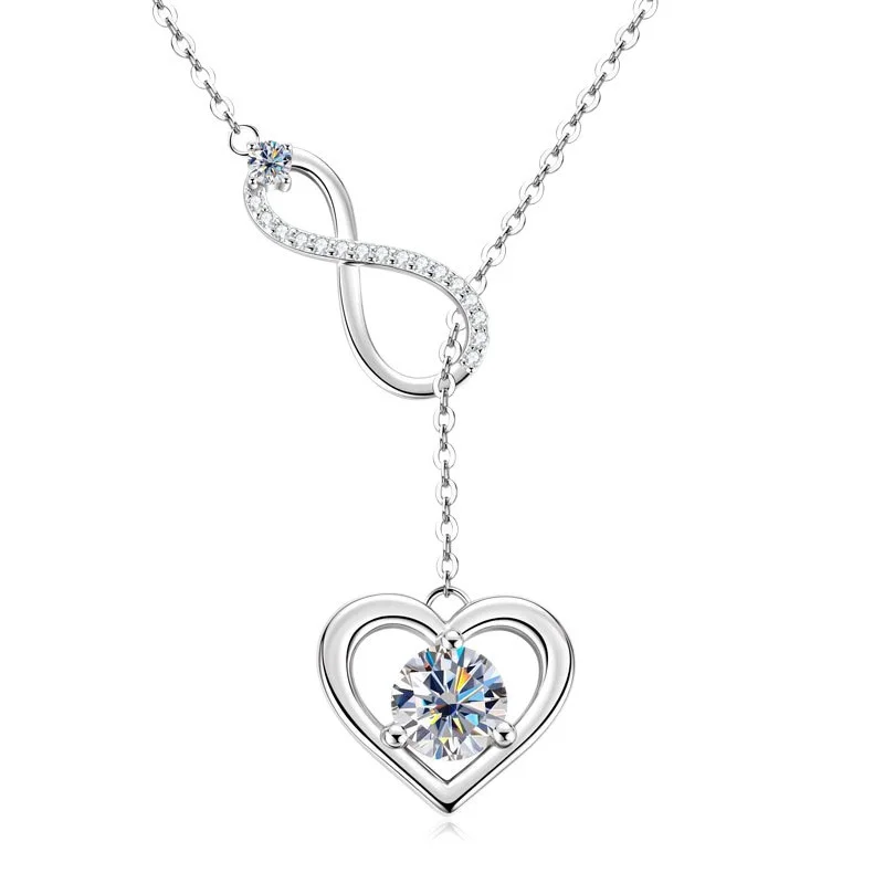 

ZFSILVER модное модное классическое ожерелье из серебра 925 пробы с муассанитом и номером 8, сердце для подвесок, женские аксессуары, ювелирные изделия, подарок NMO-067