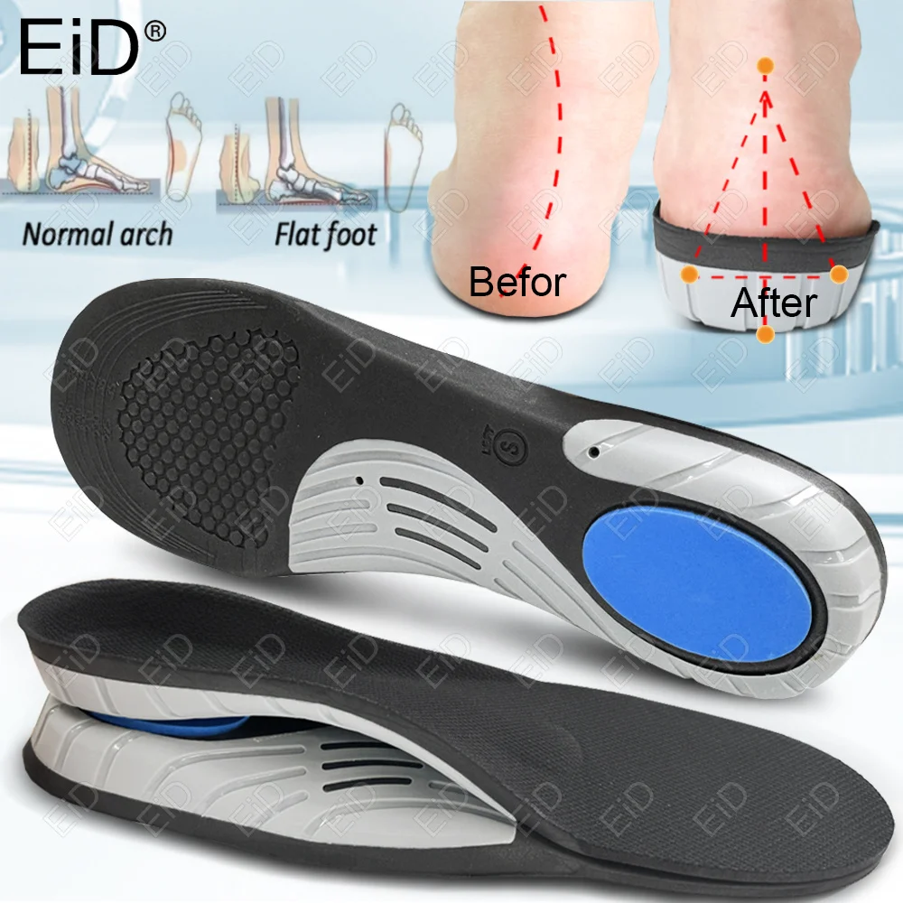 

New Orthopedic Insoles for Sports Shoes Men Orthotic Flat Foot Arch for Plantar Fasciitis Running Inserts Feet Massage Shoe Pad