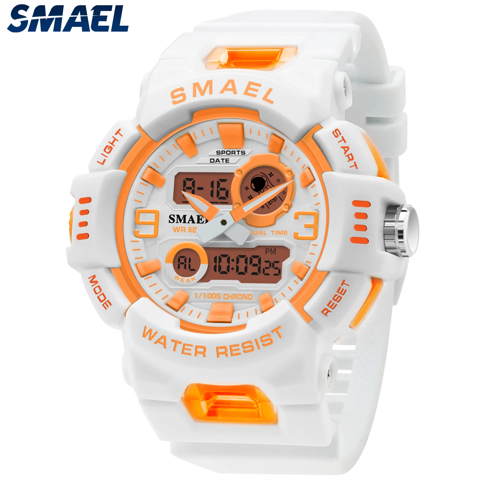 Fashion Brand Smael Women Watch Quartz Sports Watches 50m Waterproof Dual Time Led Digital White Clock Lady Digital Wrist Watch