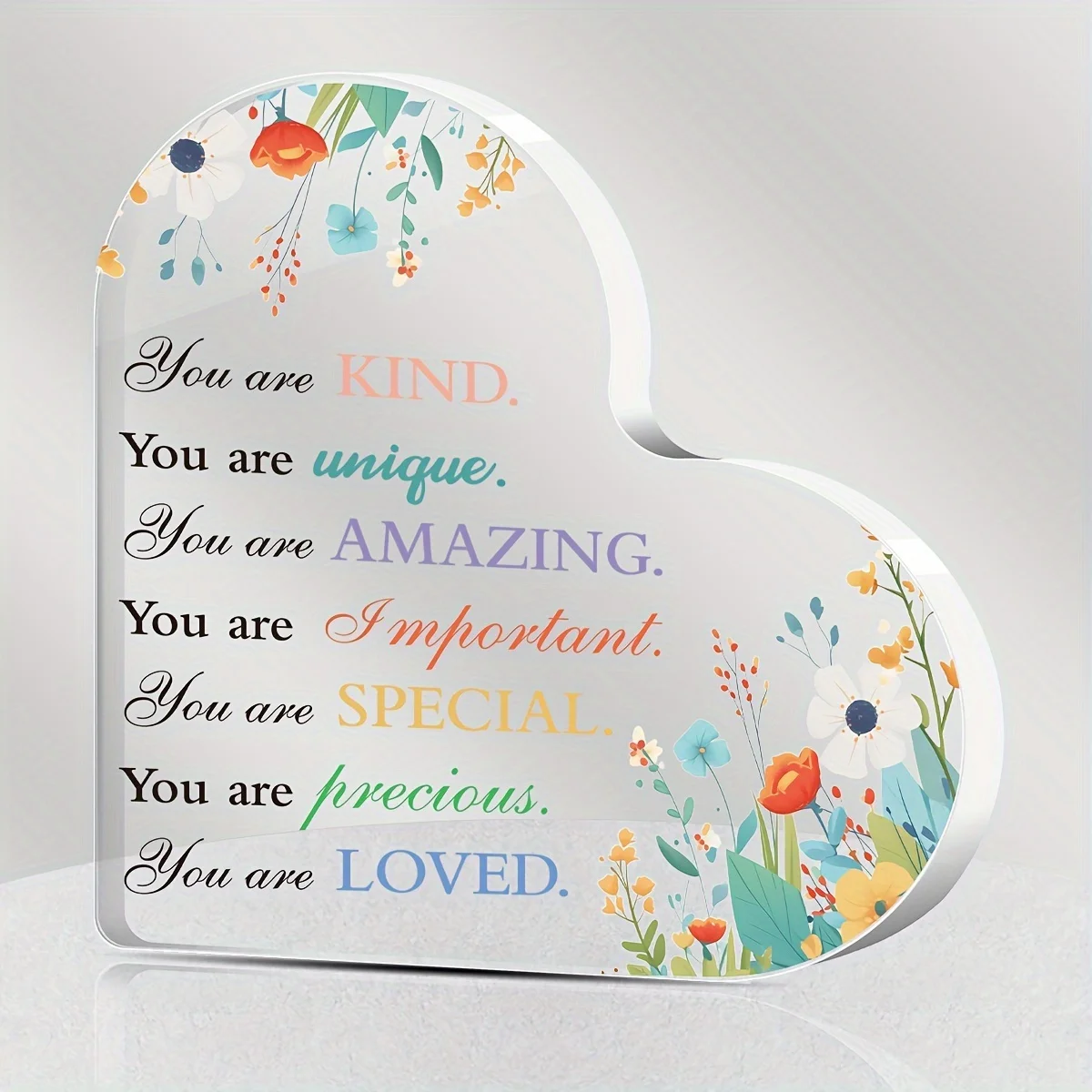 Décoration murale inspirante en acrylique floral SunnySoul, panneau d'affirmations positives pour la maison, le bureau ou comme ornement de bureau