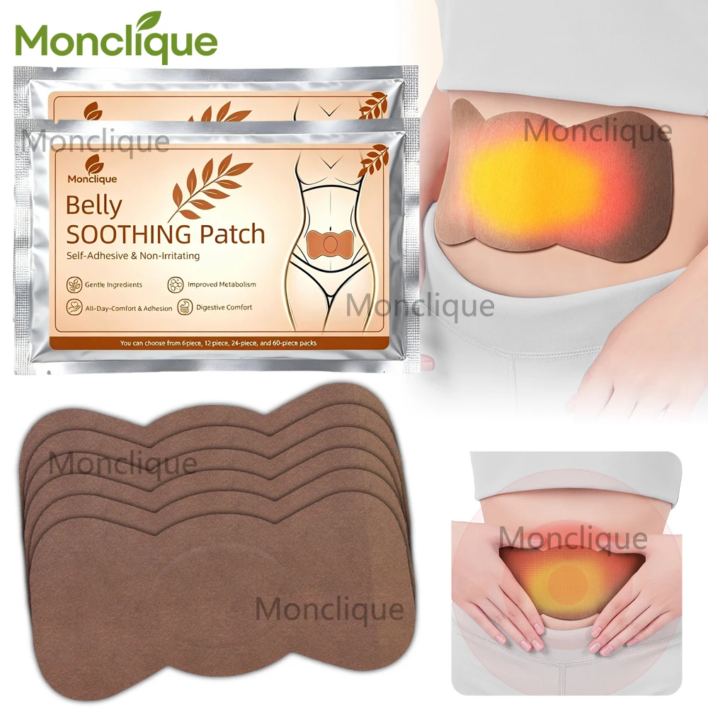 6/60pcs Disposable Honey Belly Button Patch Self-Adhesive Navel Bandage Spunlace Cloth Castor Oil Patches Belly Stickers