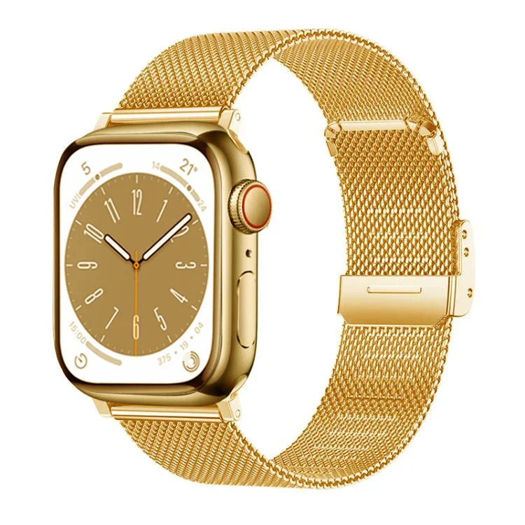 

Ремешок из нержавеющей стали для Apple Watch Band Ultra 2 49 мм 9 8 7 45 мм 41 мм, Миланская петля для iWatch 6 5 4 3 SE 44 мм 42 мм 40 мм