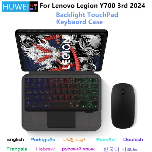 Funda con teclado mágico para Lenovo LEGION Y700 2025, tableta de juego para Legion Y700 3. a generación, funda para teclado con retroiluminación TB321FU de 8,8 pulgadas