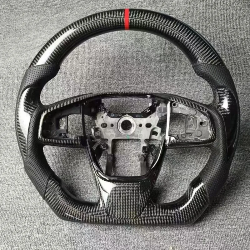 

Sports Leather Steering Wheel Car Accessories for Honda 10 Gen Civic Accord CRV XRV Forging Carbon Fiber Steering Wheel