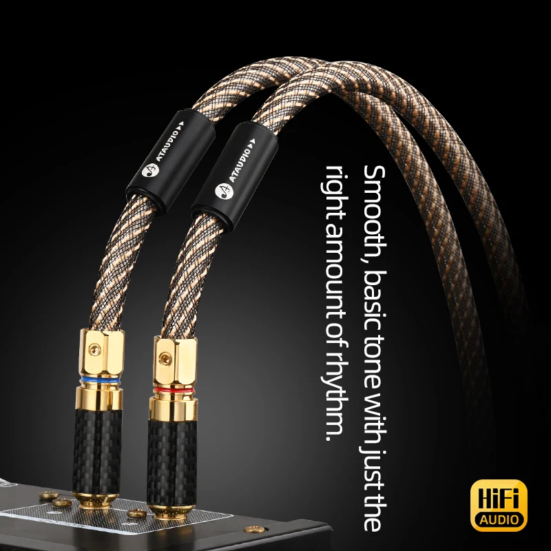 QED One Pair  HiFi RCA Audio Cable OFC Mixed 99.9999% Silver 2 RCA Male to 2RCA Male Cable for Amplifier Mixer Speaker