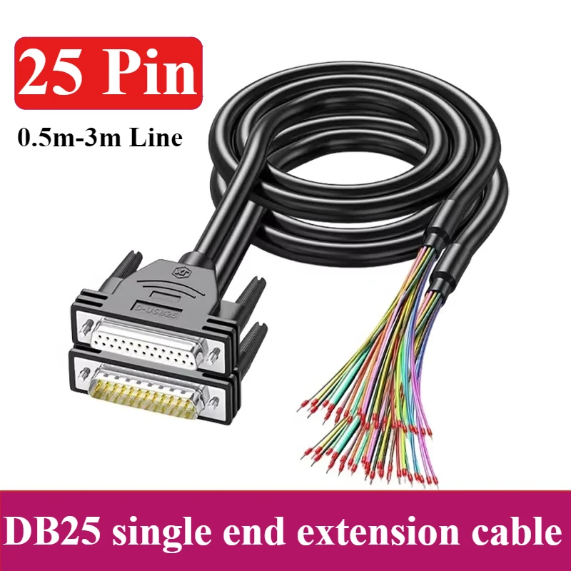 DB25 Single-head Double-shielded Extension Line 26AWG Industrial-grade Serial Port Copper Gold-plated 25Pin Signal Terminal Wire