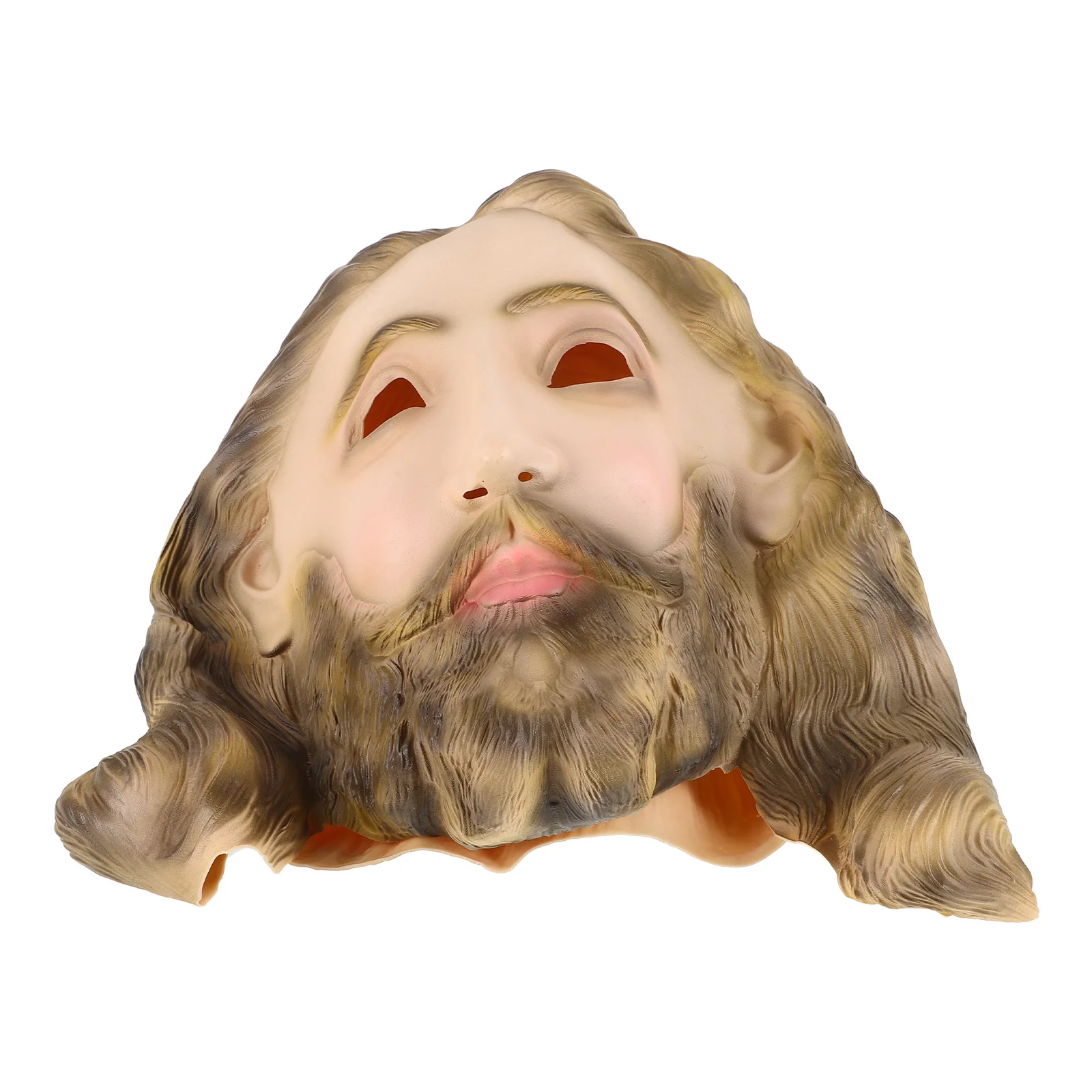 

Realistic Jesus Headgear Mask Soft Latex Wearable for Christmas Party Masquerade Show Festival Event Costume Cosplay Photo Prop