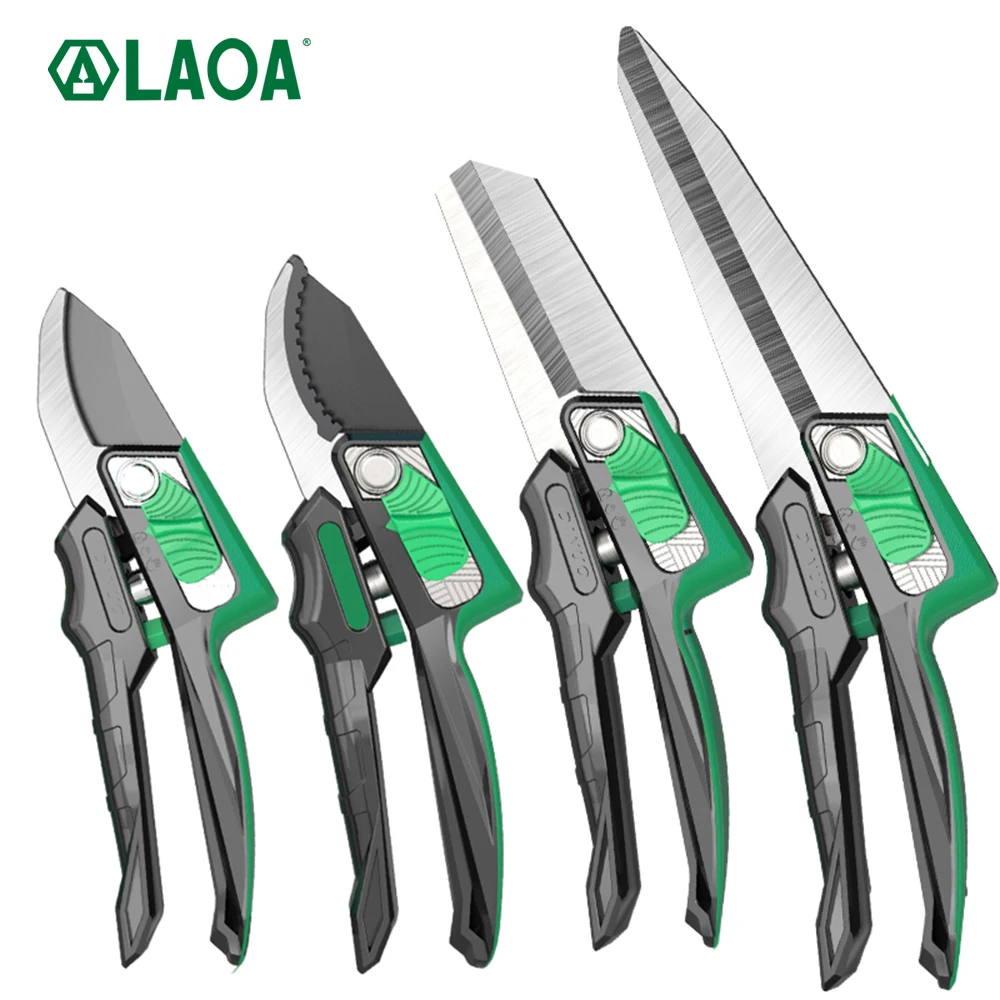 LAOA Garden Trimming Scissors 8 inches and 10 Inches Extended Straight Scissors are labor-saving garden pruning tools