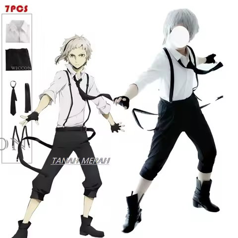 BSD Atsushi Nakajima 코스프레 Costumes Shirts Pants Set Anime 코스프레 Uniform Wig Halloween Christmas Party Clothes