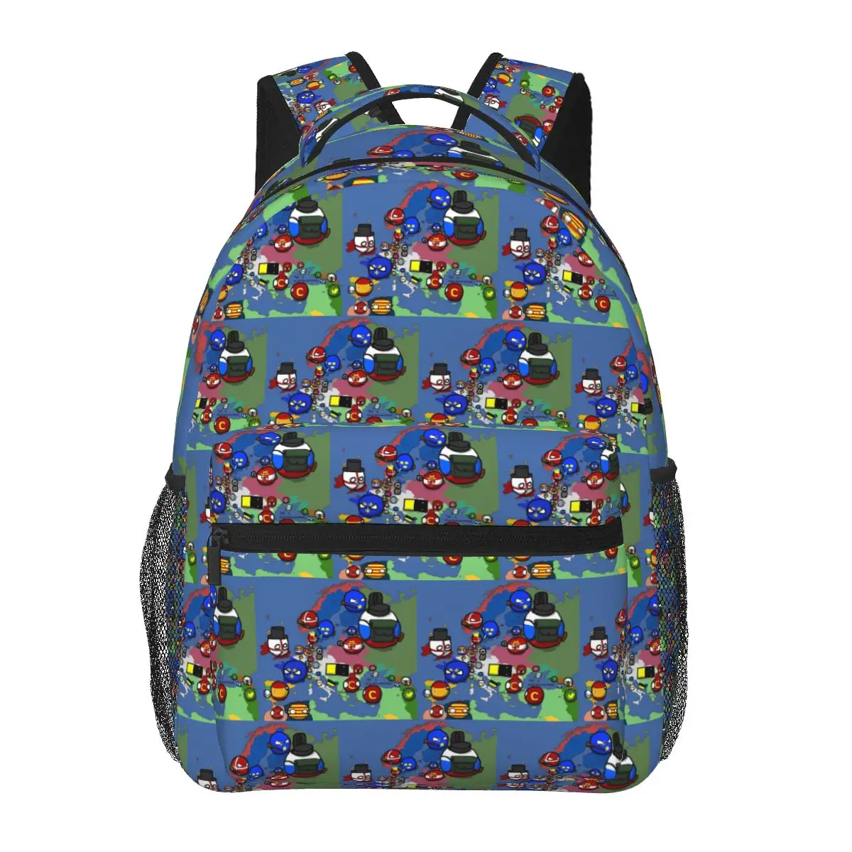 Mochilas Countryball para meninos e meninas, mochila infantil, mochila infantil dos desenhos animados, bolsa de ombro de grande capacidade