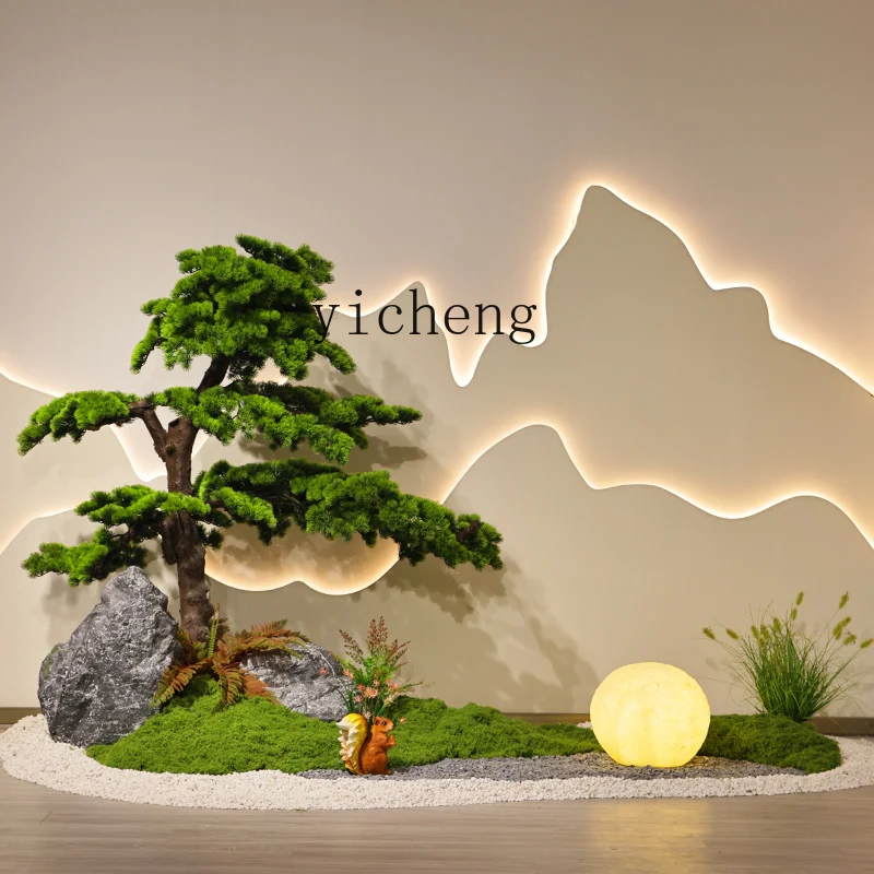 

ZYA landscaping under the stairs simulation entrance large ornaments villa courtyard floor landscape